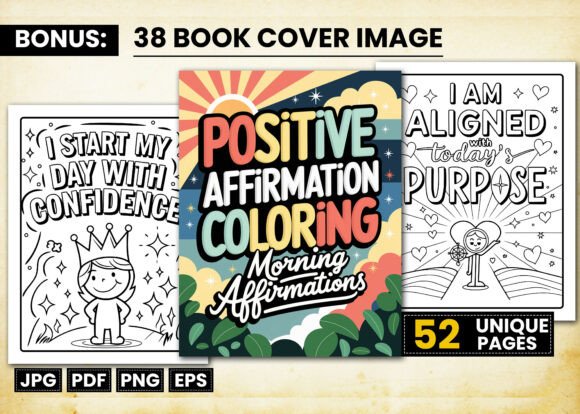 Download Positive Affirmation Adult Coloring Book - Premium Bundle
