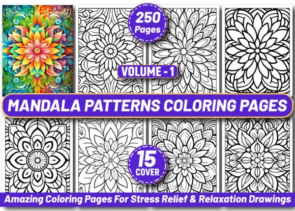 Download 250 Mandala Patterns Coloring Pages KDP - Pattern Collection