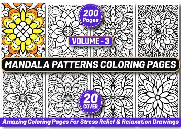 Download 200 Mandala Patterns Coloring Pages KDP - Pattern Collection