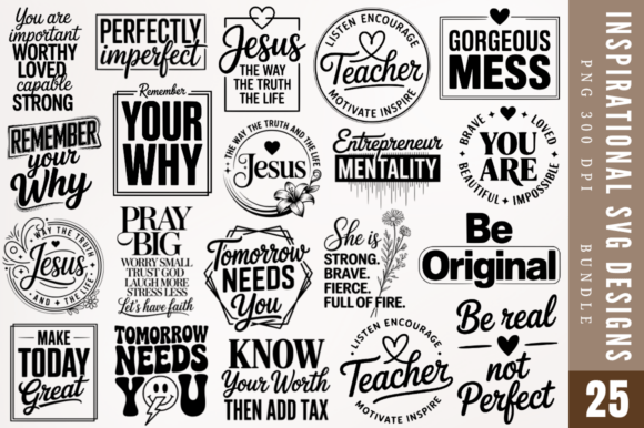 Download Inspirational SVG Designs Bundle - Designs Collection