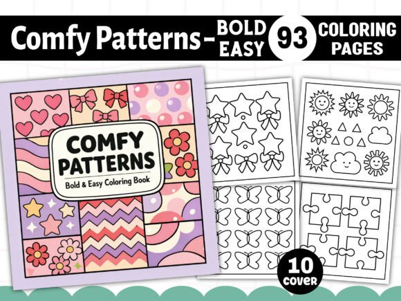 Download Comfy Patterns Bold Easy Coloring Pages - Pattern Collection