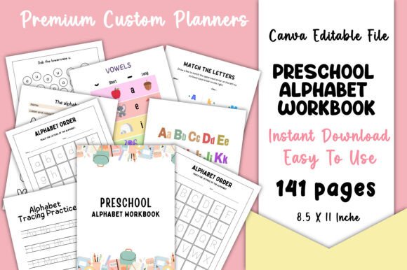 Download Preschool Alphabet Workbook Canva KDP - Premium Resources