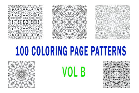 Download 100 Coloring Page Patterns Vol B - Pattern Collection